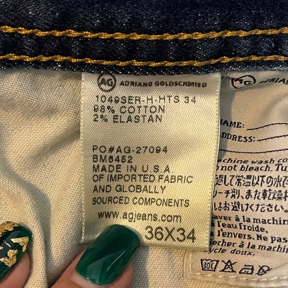 AG Adriano Goldschmied Protege Straight Leg Dark Was Jeans 36 - Picture 10 of 10